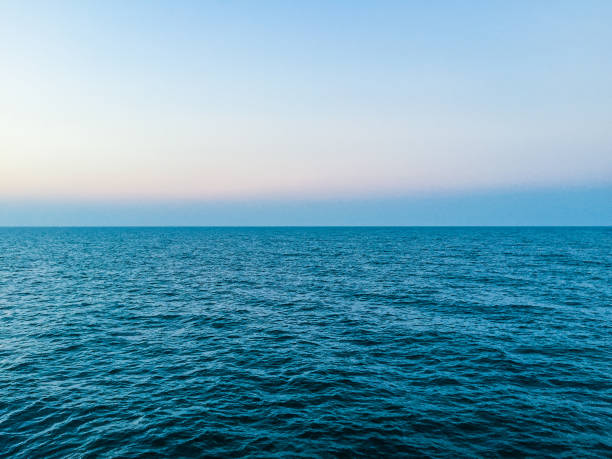 istock Skyline at sea with cold colors 831688282