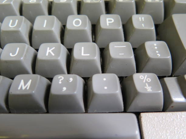 istock Vintage 80s Grey Close Up of a Computer Keyboard 831694242