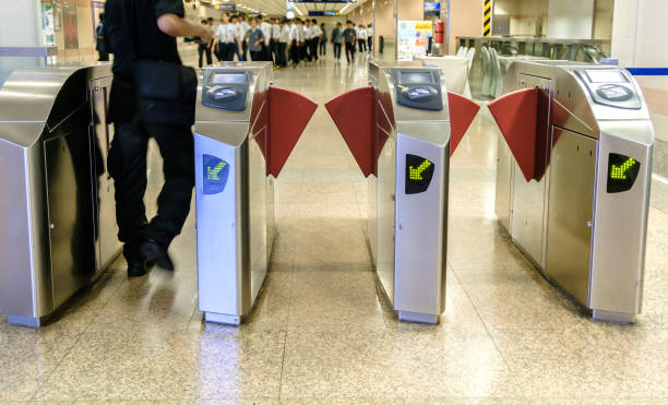 istock Entrance of railway station automatic ticket machines 831705236