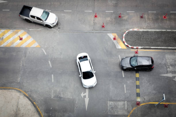 istock Image of street traffic by view from above. 831711534