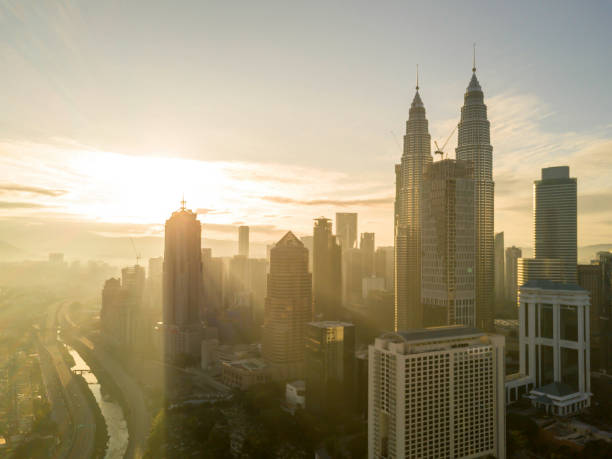 Sunrise at Kuala Lumpur stock photo
