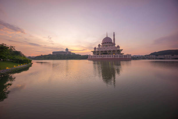 Sunrise at Putrajaya Mosque stock photo