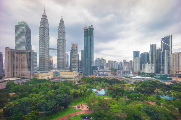 istock Cloudy Kuala Lumpur city skyline 831715284
