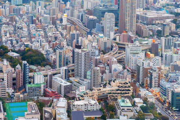 Tokyo city from aerial view stock photo
