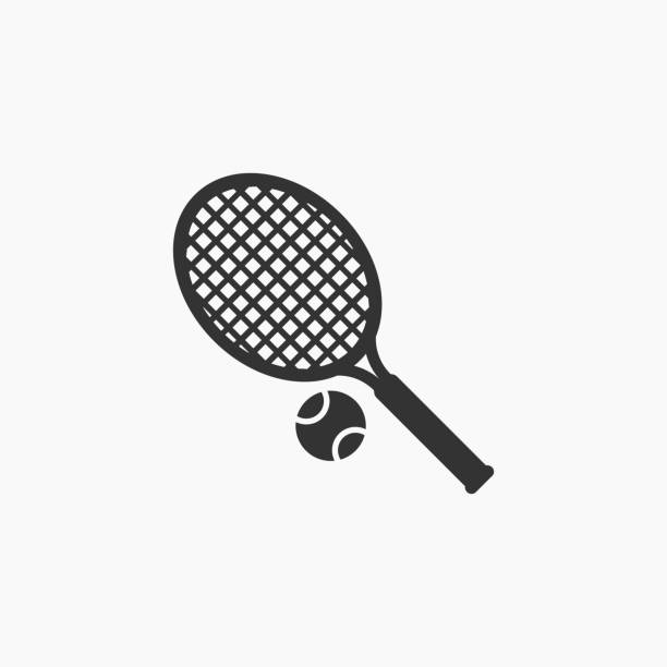 tennis-ikone - forehand stock-grafiken, -clipart, -cartoons und -symbole