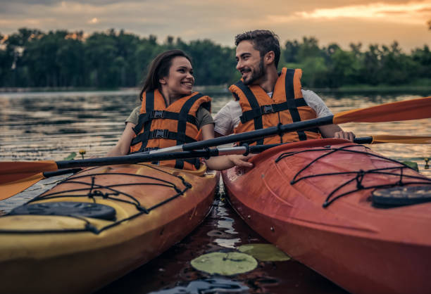 istock Couple travelling by kayak 831729116