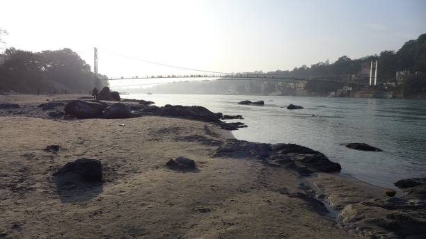 istock Ram Jhula Bridge on Gangha river in Rishikesh, India, Himalayas 831732912