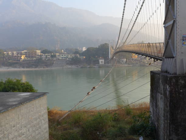 istock Ram Jhula Bridge on Gangha river in Rishikesh, India, Himalayas 831733082
