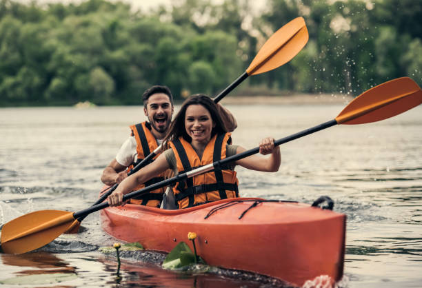 istock Couple travelling by kayak 831742050