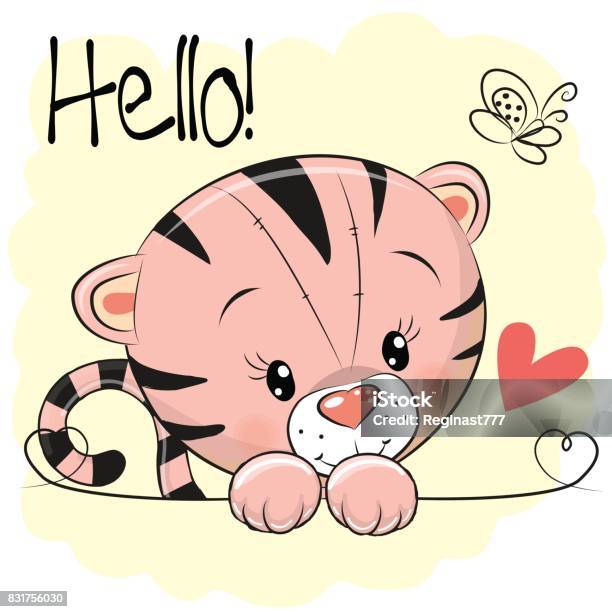 Cute Drawing Tiger Stock Illustration - Download Image Now - Baby - Human Age, Drawing - Activity, Drawing - Art Product