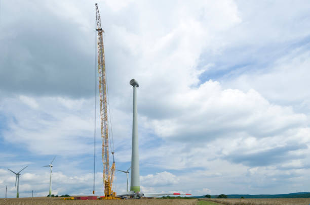 istock Installation the rotor blades on a wind turbine 831756672