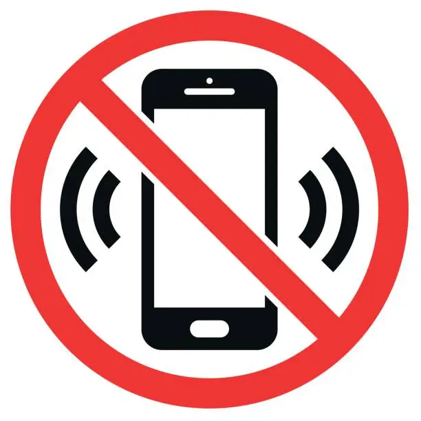 Vector illustration of Mobile phone ban