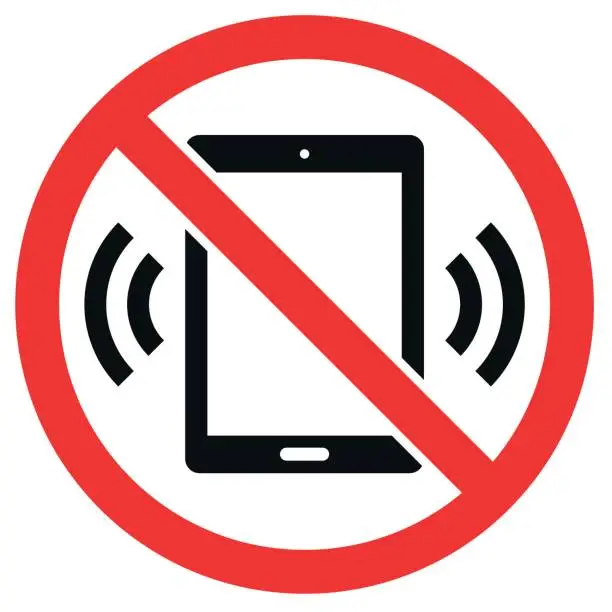 Vector illustration of Digital Tablet Computer Ban