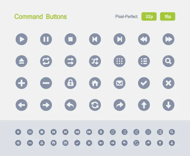 Vector illustration of Command Buttons - Granite Icons