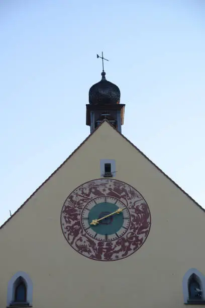 Clock at the church of Cham, Germany