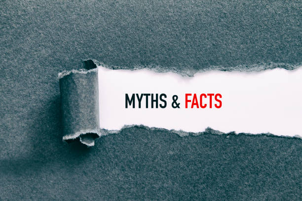 MYTHS AND FACTS MYTHS AND FACTS written under torn paper. mythology stock pictures, royalty-free photos & images