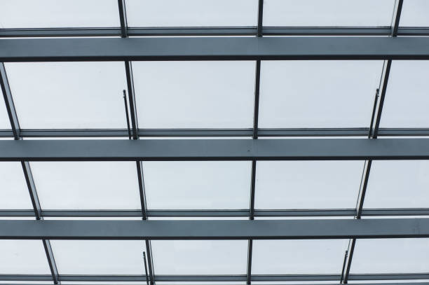 istock Metallic iron construction. Building construction. Shopping center. Airport 831769334