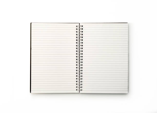 офис: блокнот на белом фоне - spiral notebook diary spiral note pad стоковые фото и изображения