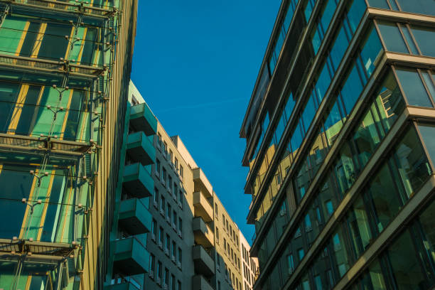 istock high contrasted glass buildings in berlin 831791646