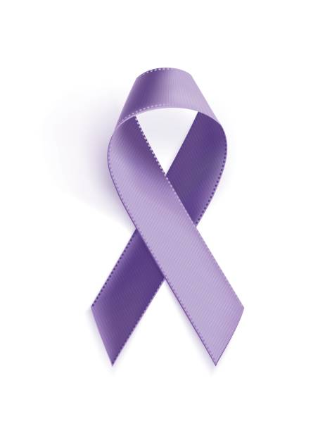 Awareness purple ribbon. Awareness purple ribbon. Realistic purple ribbon, epilepsy awareness symbol, isolated on white background. Vector illustration purple stock illustrations