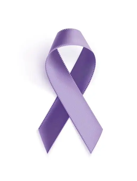 Vector illustration of Awareness purple ribbon.