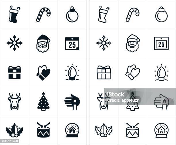 Christmas Icons Stock Illustration - Download Image Now - Icon Symbol, Santa Claus, Christmas Lights