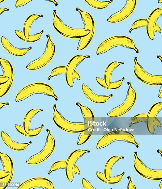 Seamless Pattern With Banana Stock Illustration - Download Image Now - Banana, Pattern, Backgrounds