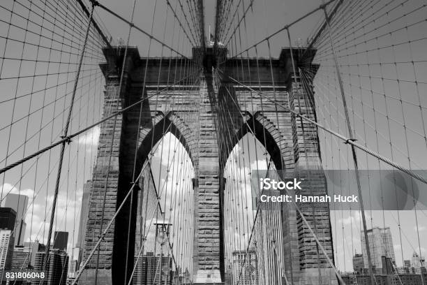 Brooklyn Bridge Stock Photo - Download Image Now - Black And White, Bridge - Built Structure, Brooklyn Bridge