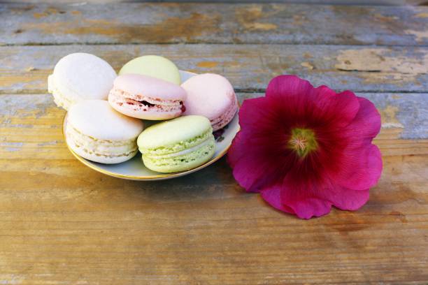 istock Macaroons on a wooden background 831808526
