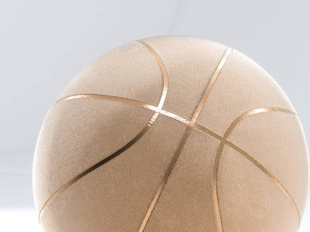 istock Metalic Basketball close-up on studio background 831809326