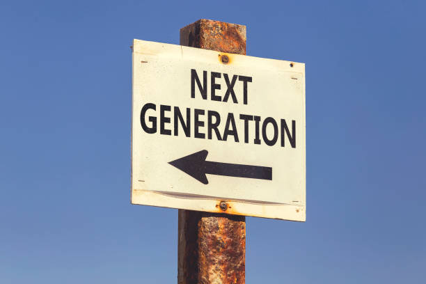 istock Next generation, word and arrow signpost 2 831815290