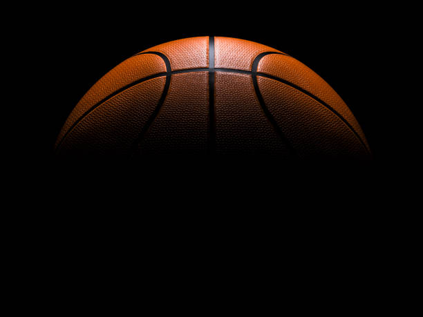 Metalic Basketball close-up on studio background
