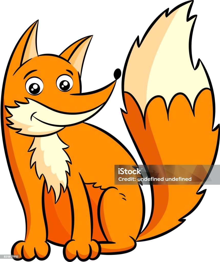 Cute cartoon fox. Cute cartoon fox. Vector illustration Isolated on white background. Page stock vector