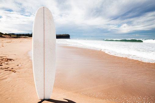 surfboard standing in australia