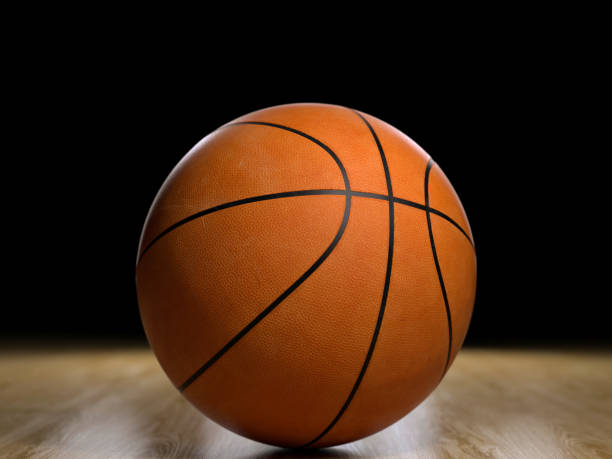 istock Metalic Basketball close-up on studio background 831818578