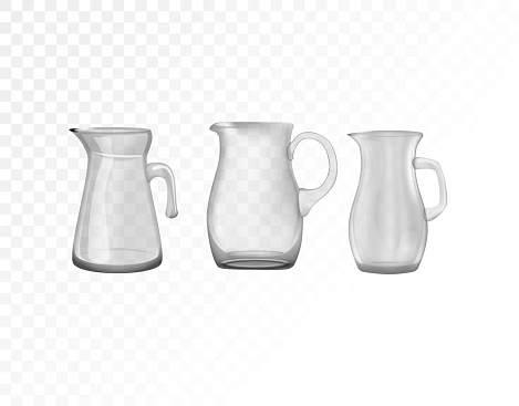 Glassware, jug. Decorative household items Vector illustration