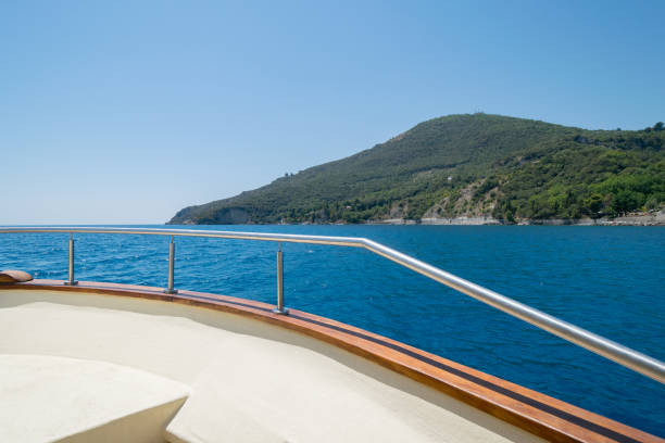 istock Boat in the blue sea 831828852