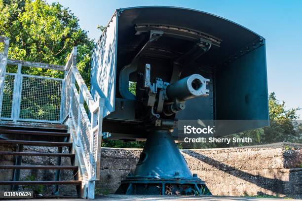 Rear View Of Rapidfire Gun At Fort Monroe Stock Photo - Download Image Now - Fort, Virginia - US State, Ancient