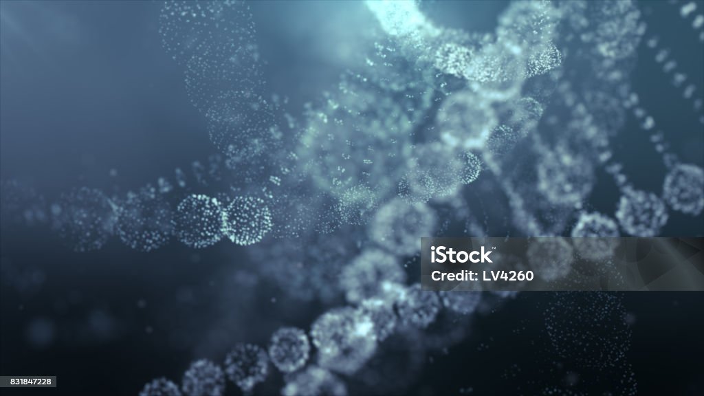 DNA generato digitalmente in particelle astratte Cyber Space - Foto stock royalty-free di DNA