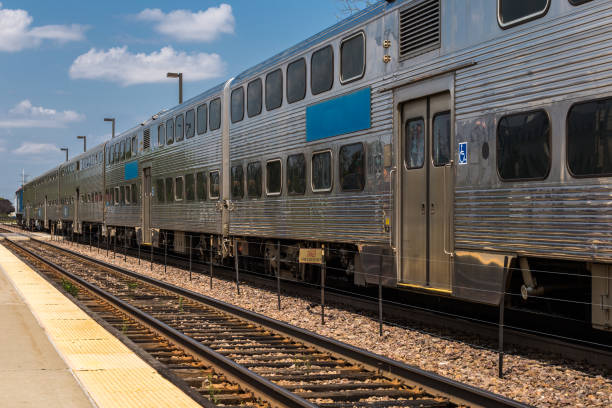 istock Vanishing point of a commuter train 831849832