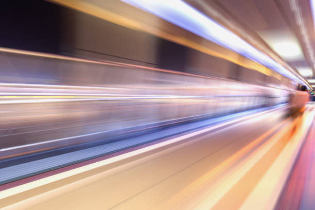 istock bridge in radial blur in night with lights on 831852740