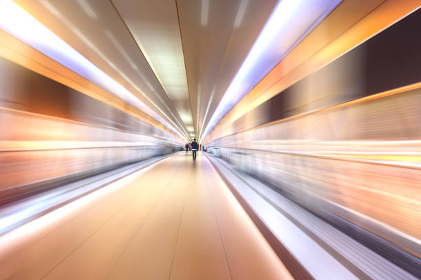 istock bridge in radial blur in night with lights on 831852812