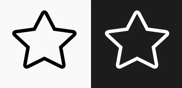 Vector illustration of Star Icon on Black and White Vector Backgrounds