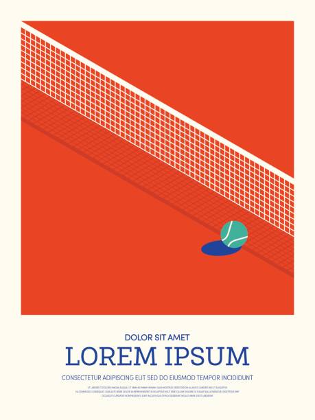 tennis sport vintage-retro-stil plakat hintergrund - tennis stock-grafiken, -clipart, -cartoons und -symbole