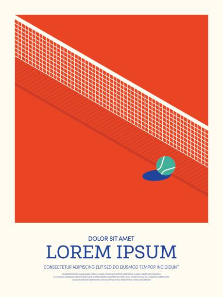 Tennis sport vintage retro style poster background. Graphic design element template can be used for publication, brochure, leaflet, book cover, vector illustration