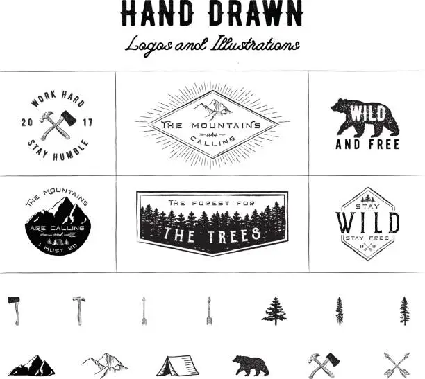 Vector illustration of Rustic Logos and Illustrations