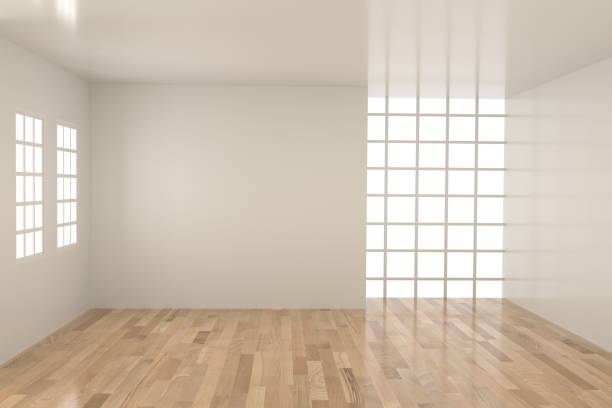 istock empty white room with wood floor in 3d rendering 831864784