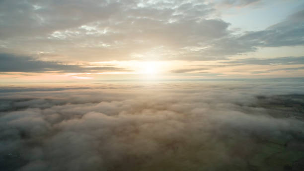 istock Sunny sky abstract background, beautiful cloudscape, on the heaven, view over white fluffy clouds, 831872646