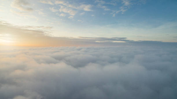 istock Sunny sky abstract background, beautiful cloudscape, on the heaven, view over white fluffy clouds, 831872772