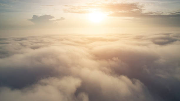 istock Sunny sky abstract background, beautiful cloudscape, on the heaven, view over white fluffy clouds, 831872812